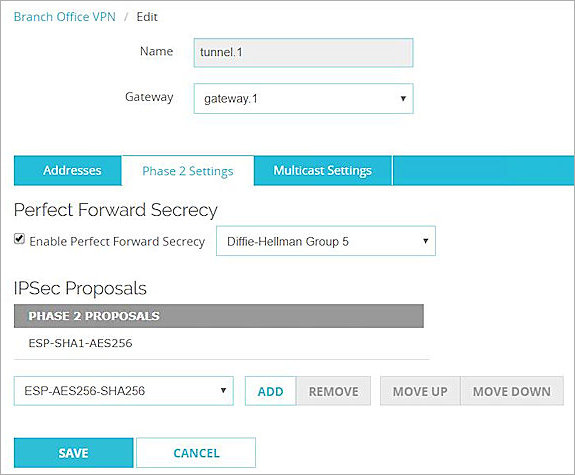 Screenshot of the Phase 2 settings